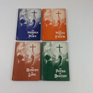 Religious Evangelical Lutheran Book Set 1940s Sandals Peace Wings Faith Bible